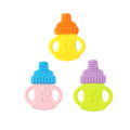 Silicon teether bpa free milk bottle shape baby teethers